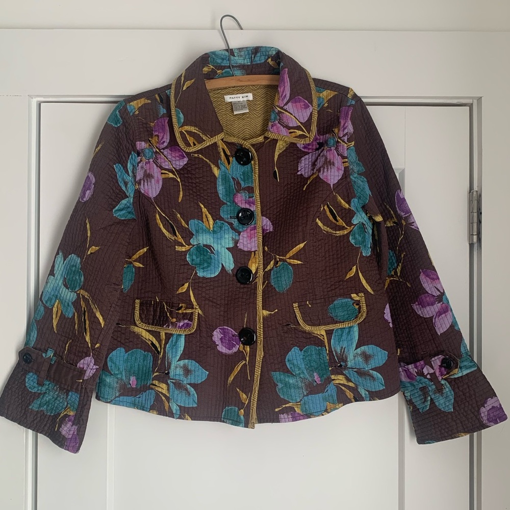 PATTY KIM WOMENS L QUILTED REVERSIBLE JACKET 🤎💜💙💛